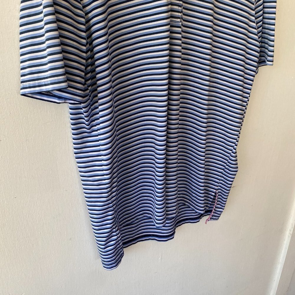 Ralph Lauren X Polo Shirt Mens XL Blue Striped Short Sleeve Collared Preppy Golf - Picture 3 of 6
